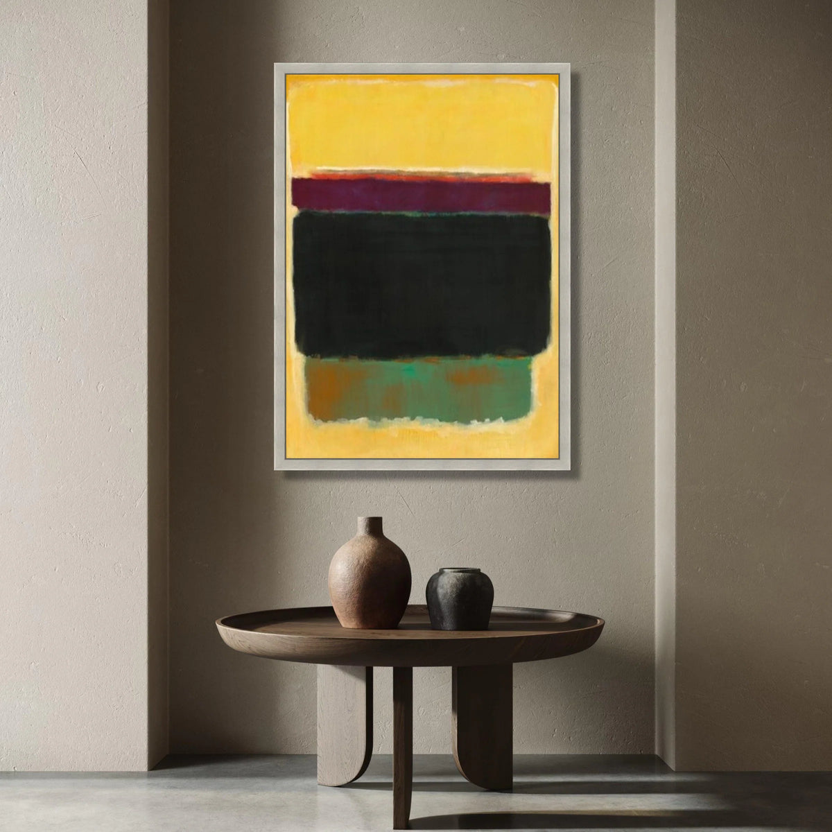 Contemporary Color Block Canvas, Abstract Wall Art, Modern Home Decoration, Minimalist Canvas Painting, Vibrant Living Room Canvas Print Art