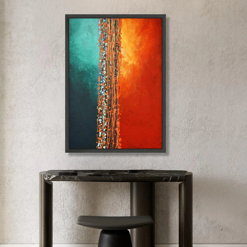 Vibrant Abstract Color Contrast Canvas, Modern Art Wall Decor, Blue and Orange Vertical Lines, Contemporary Home Canvas, Canvas Print Art
