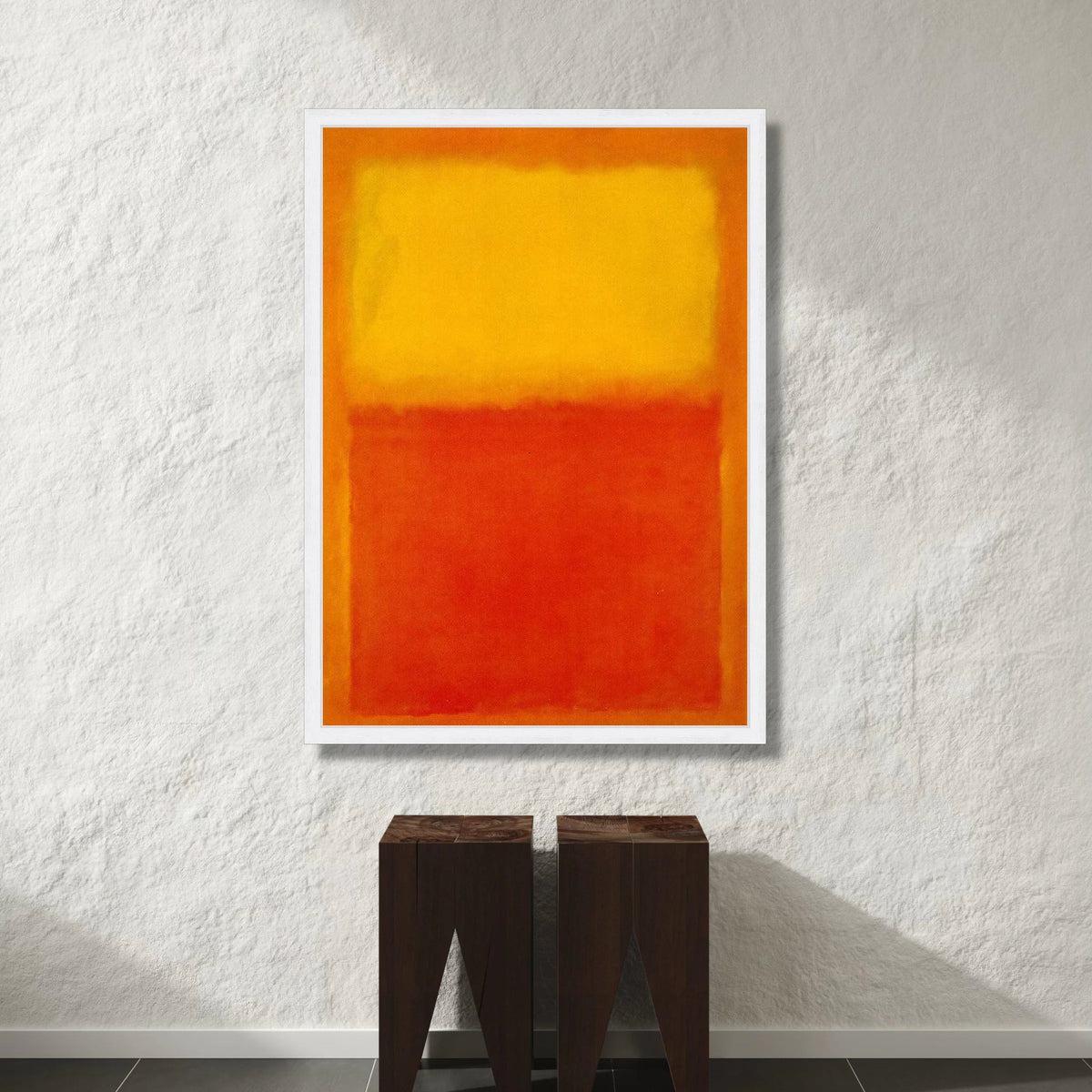 Abstract Color Block Canvas Wall Art, Warm Yellow and Red Modern Canvas, Living Room Decoration, Contemporary Art Print, Canvas Print Art