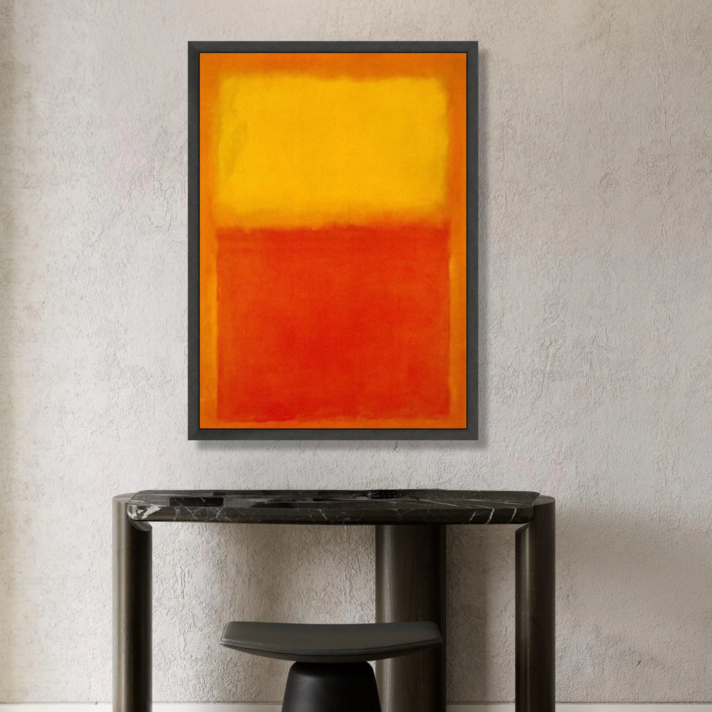 Abstract Color Block Canvas Wall Art, Warm Yellow and Red Modern Canvas, Living Room Decoration, Contemporary Art Print, Canvas Print Art