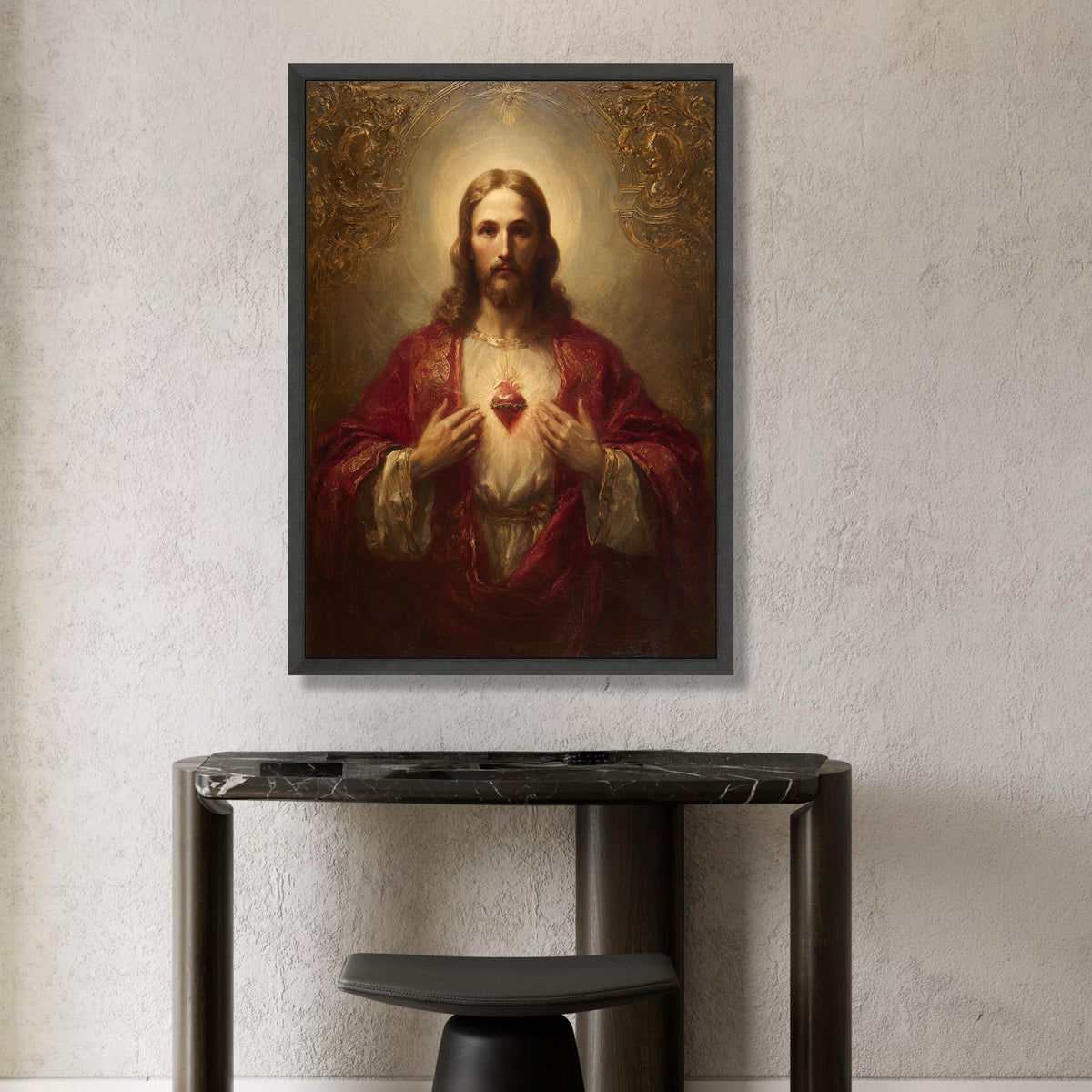 Sacred Heart of Jesus Canvas Wall Art, Christian Religious Painting, Spiritual Home Decoration, Inspirational Faith Canvas, Canvas Print Art