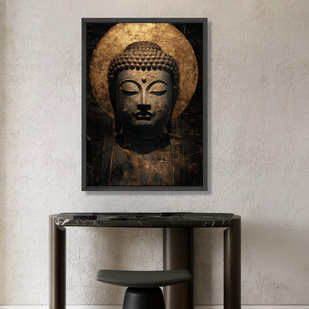 Serene Buddha Portrait Canvas, Spiritual Wall Art, Meditative Buddha Face Canvas, Zen Home Decoration, Tranquil Wall Canvas Print Art