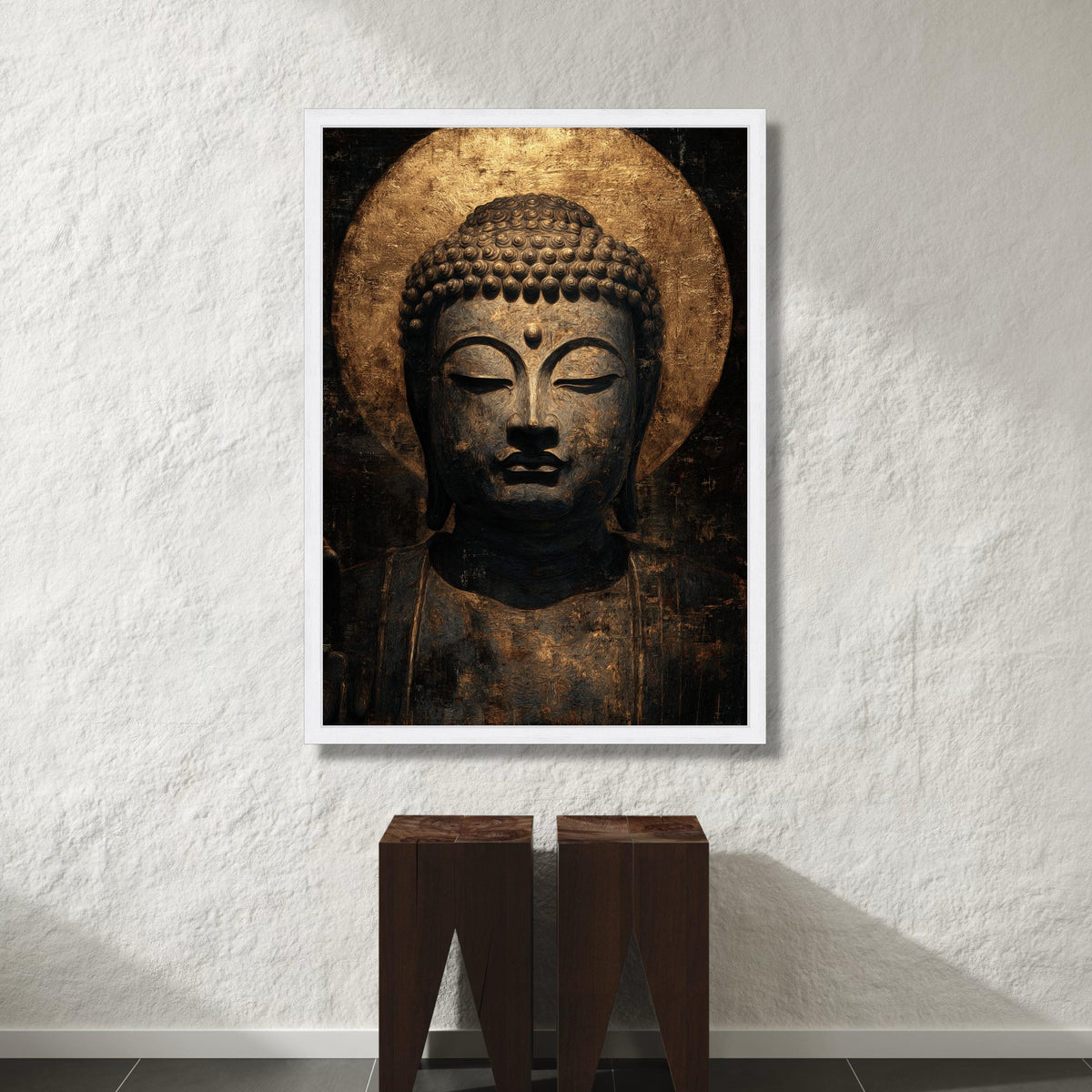 Serene Buddha Portrait Canvas, Spiritual Wall Art, Meditative Buddha Face Canvas, Zen Home Decoration, Tranquil Wall Canvas Print Art