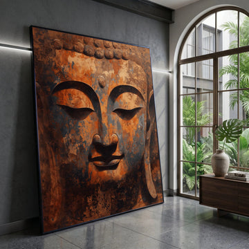 Tranquil Buddha Face Canvas, Zen Meditation Wall Art, Spiritual Home Decor, Peaceful Buddha Portrait, Asian Canvas Art Canvas Print Art