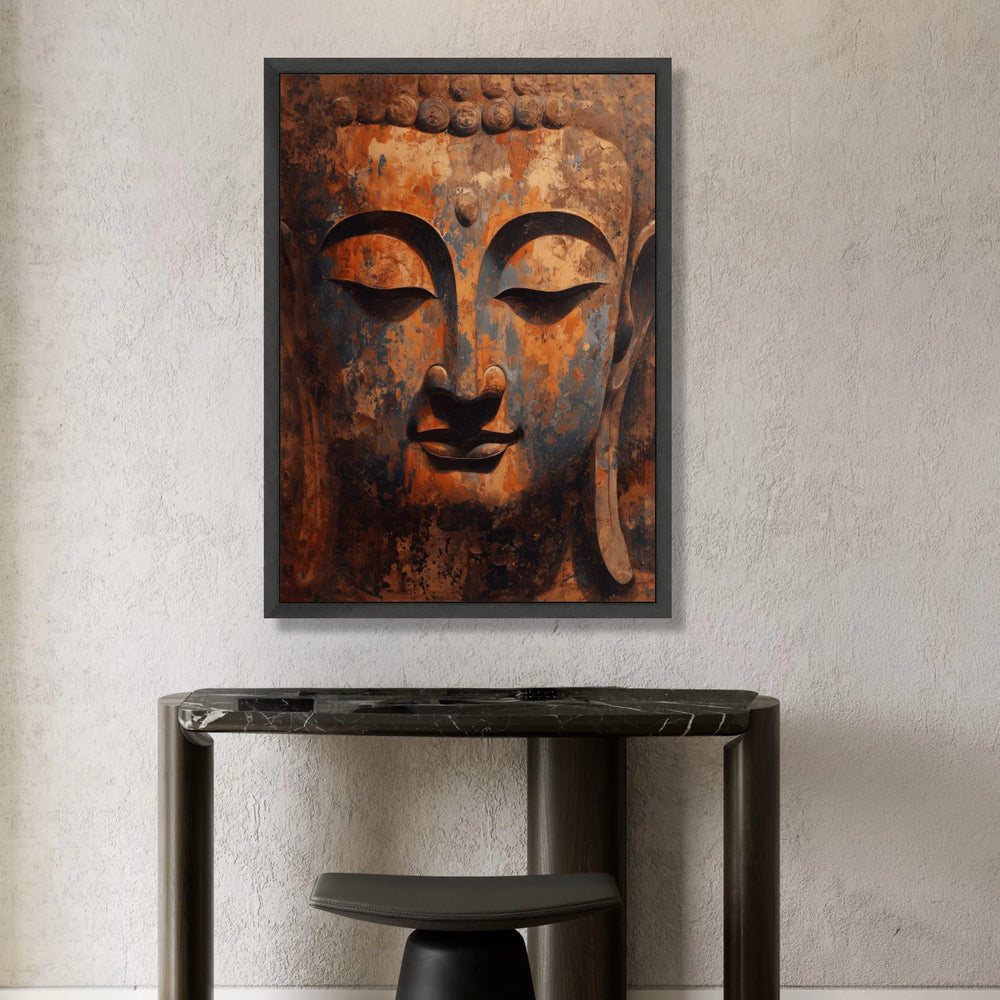 Tranquil Buddha Face Canvas, Zen Meditation Wall Art, Spiritual Home Decor, Peaceful Buddha Portrait, Asian Canvas Art Canvas Print Art