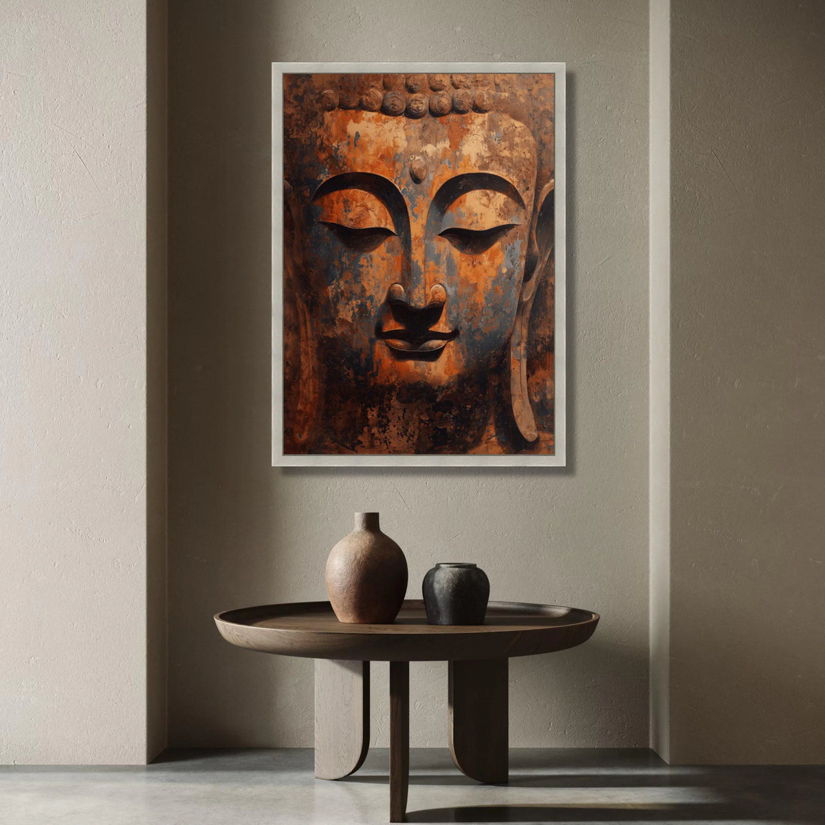 Tranquil Buddha Face Canvas, Zen Meditation Wall Art, Spiritual Home Decor, Peaceful Buddha Portrait, Asian Canvas Art Canvas Print Art