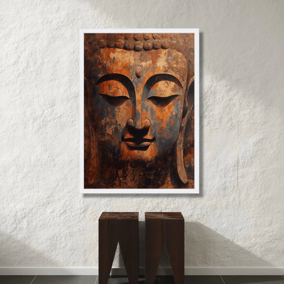 Tranquil Buddha Face Canvas, Zen Meditation Wall Art, Spiritual Home Decor, Peaceful Buddha Portrait, Asian Canvas Art Canvas Print Art
