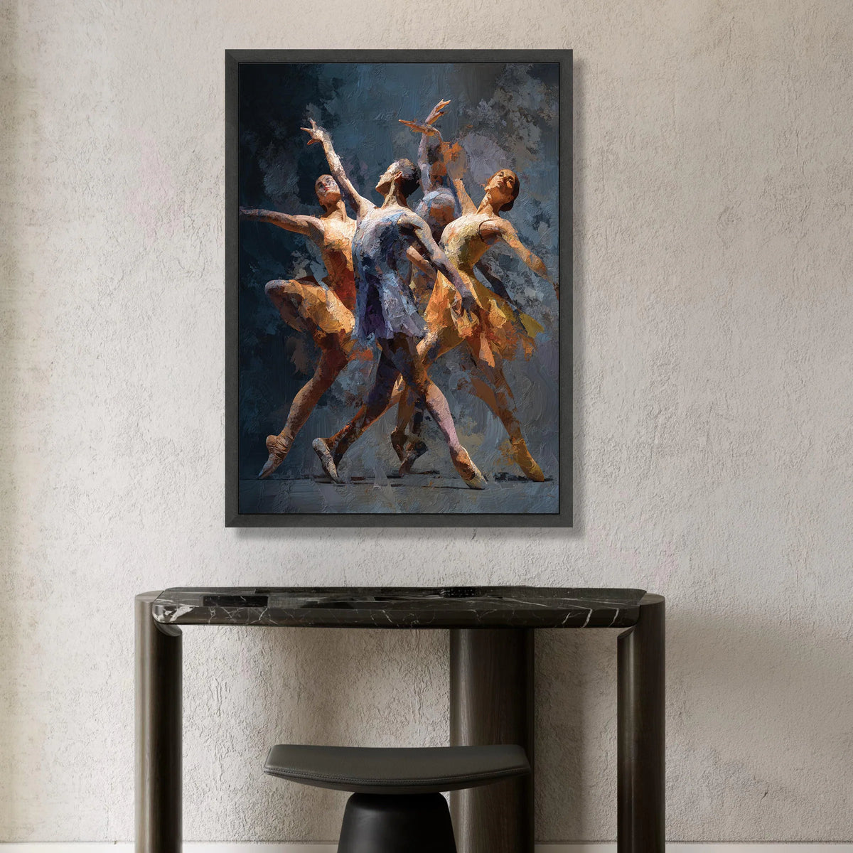 Elegant Ballet Dancers Canvas, Modern Dance Art, Artistic Figure Painting, Contemporary Wall Decor, Graceful Movement Canvas Print Art