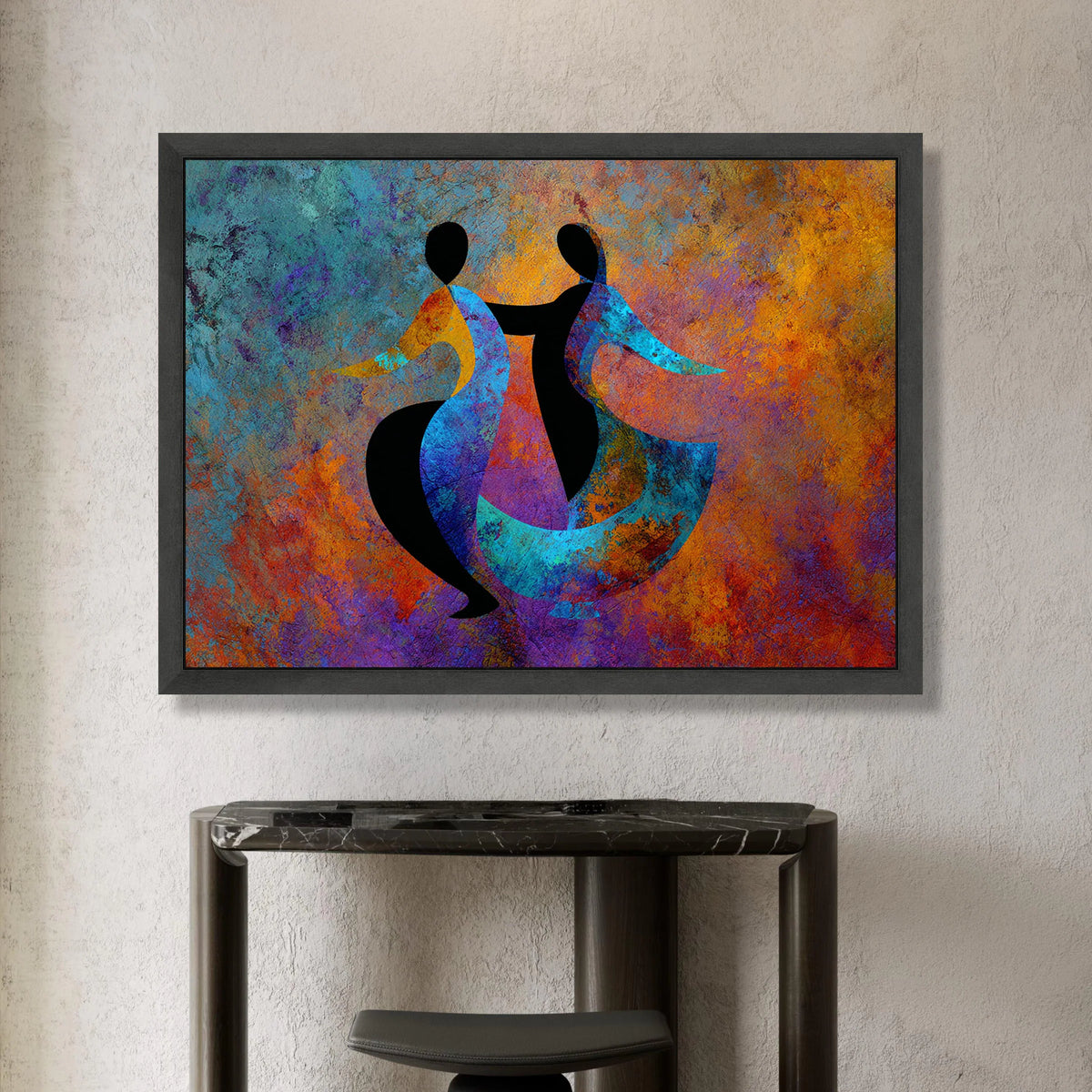 Colorful Abstract Dance Canvas, Modern Figurative Wall Art, Vibrant Movement Design, Artistic Home Decoration Canvas Print Art