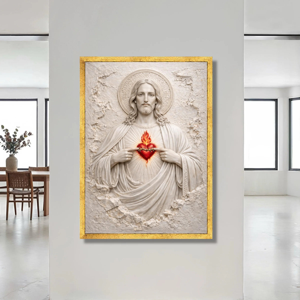 Sacred Heart of Jesus Canvas Wall Art, Religious Christian Decor, Spiritual Home Decoration, Inspirational Faith Canvas, Canvas Print Art