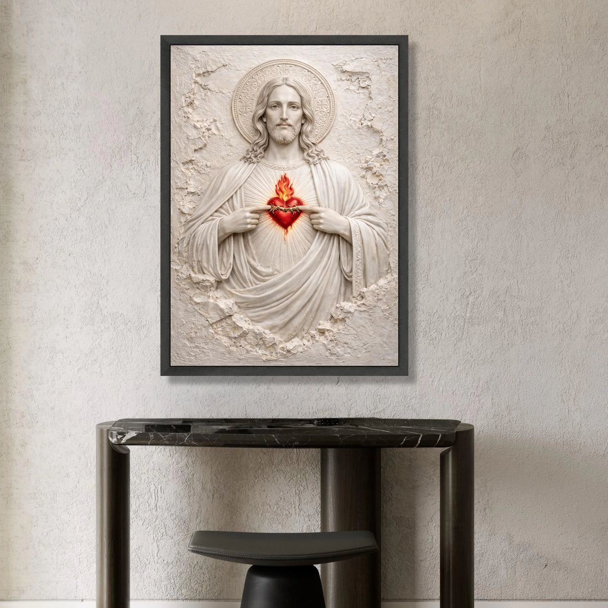Sacred Heart of Jesus Canvas Wall Art, Religious Christian Decor, Spiritual Home Decoration, Inspirational Faith Canvas, Canvas Print Art