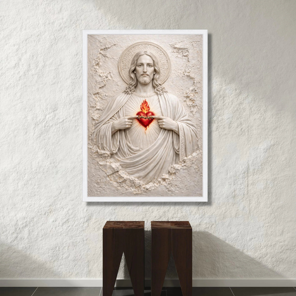 Sacred Heart of Jesus Canvas Wall Art, Religious Christian Decor, Spiritual Home Decoration, Inspirational Faith Canvas, Canvas Print Art