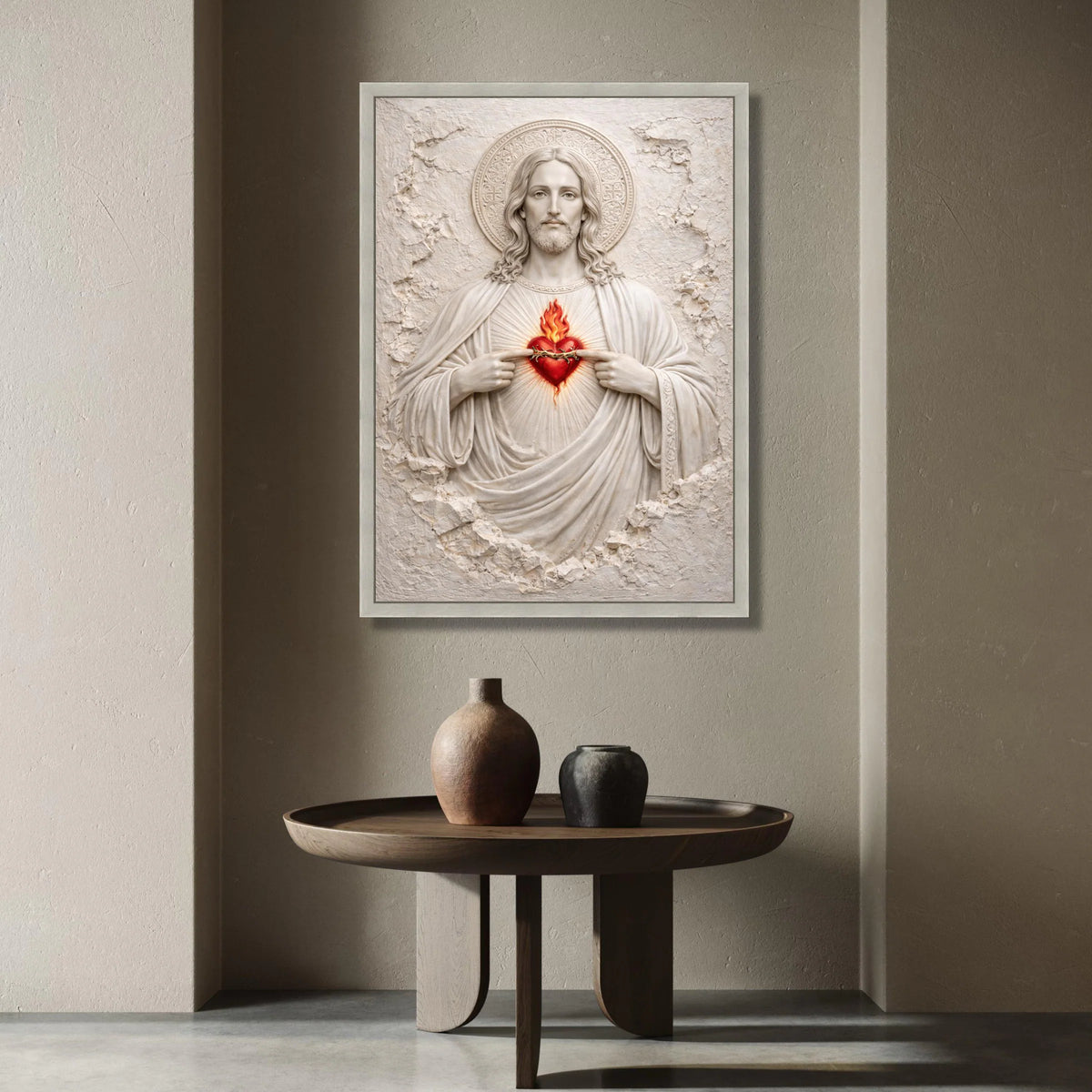 Sacred Heart of Jesus Canvas Wall Art, Religious Christian Decor, Spiritual Home Decoration, Inspirational Faith Canvas, Canvas Print Art