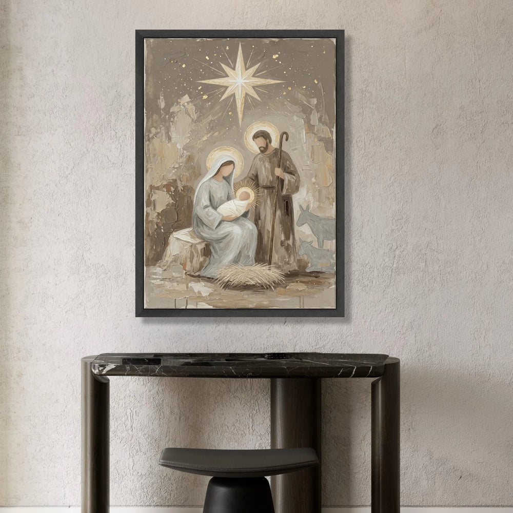 Nativity Scene Canvas Art, Holy Family Wall Art, Christmas Manger Canvas, Religious Home Decor, Spiritual Canvas Wall Canvas Print Art