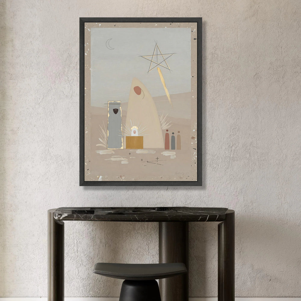 Minimalist Nativity Scene Canvas, Abstract Holy Family Wall Art, Contemporary Christmas Decoration, Religious Canvas Art, Canvas Print Art