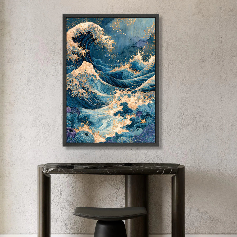 Ocean Wave Canvas Wall Art, Blue Sea Waves Painting, Abstract Maritime Canvas, Coastal Home Decor, Nautical Wall Art Design Canvas Print Art