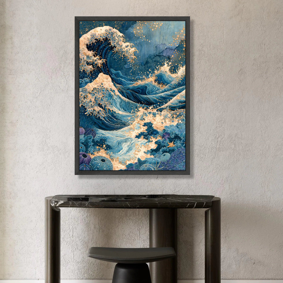 Ocean Wave Canvas Wall Art, Blue Sea Waves Painting, Abstract Maritime Canvas, Coastal Home Decor, Nautical Wall Art Design Canvas Print Art