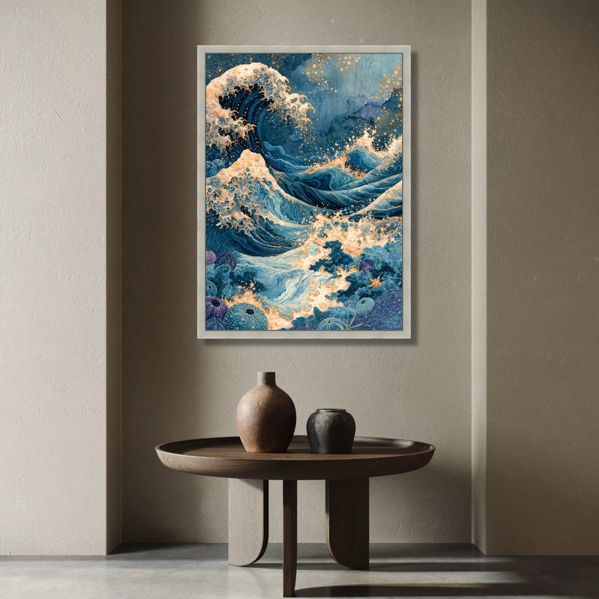 Ocean Wave Canvas Wall Art, Blue Sea Waves Painting, Abstract Maritime Canvas, Coastal Home Decor, Nautical Wall Art Design Canvas Print Art