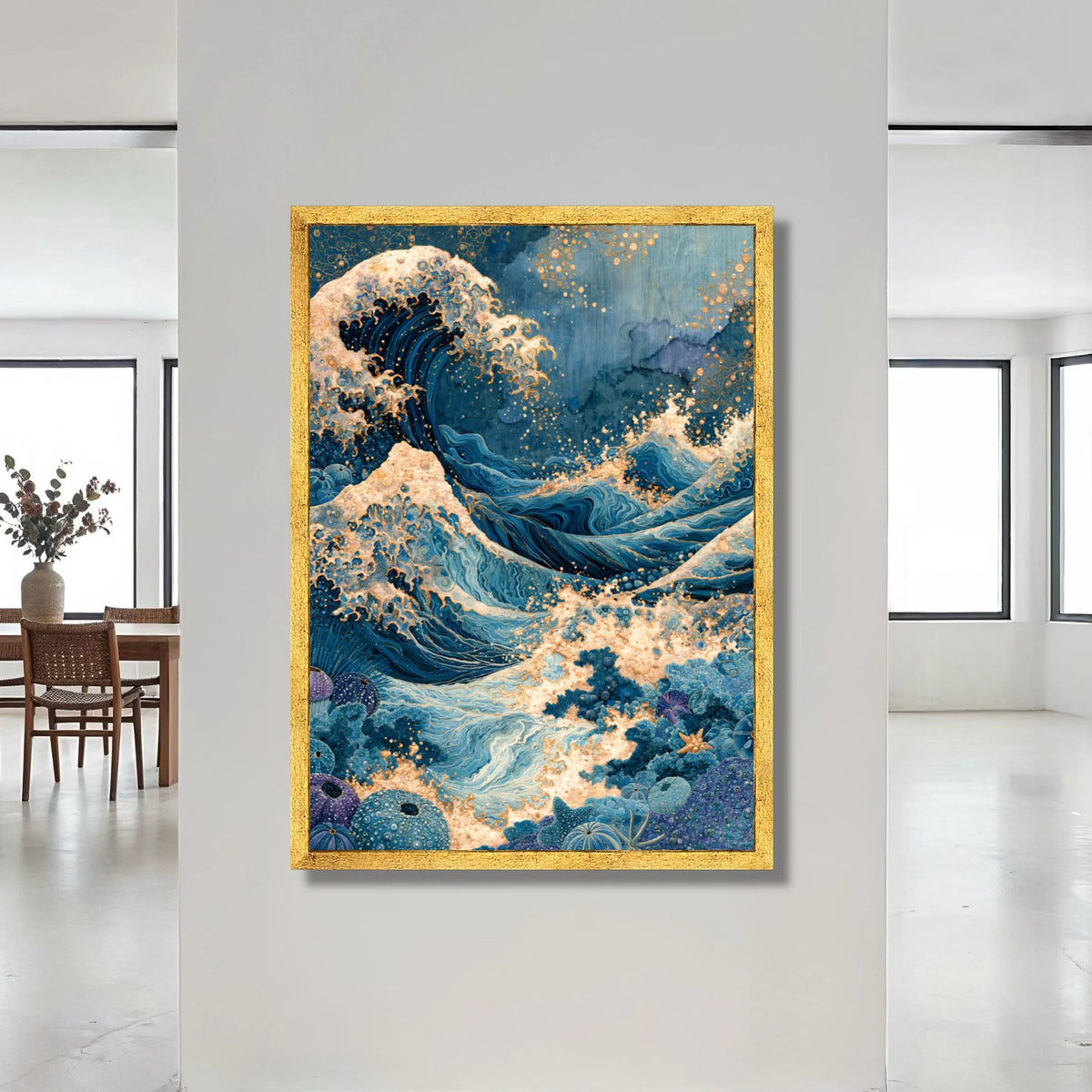 Ocean Wave Canvas Wall Art, Blue Sea Waves Painting, Abstract Maritime Canvas, Coastal Home Decor, Nautical Wall Art Design Canvas Print Art