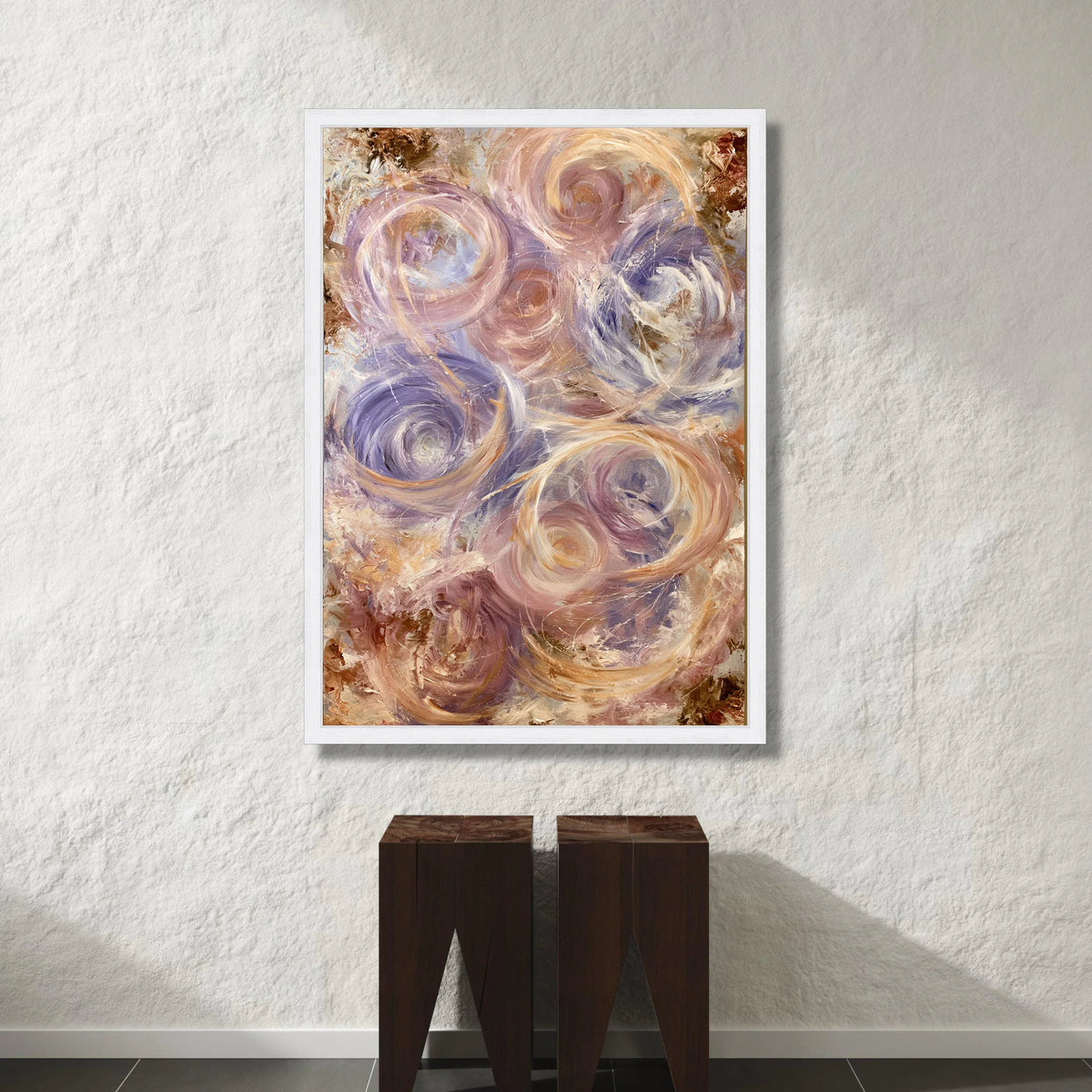 Whirling Soft Hues Canvas Wall Art, Pastel Abstract Circles, Elegant Swirl Design, Modern Home Decoration, Ready to Hang Canvas Print Art
