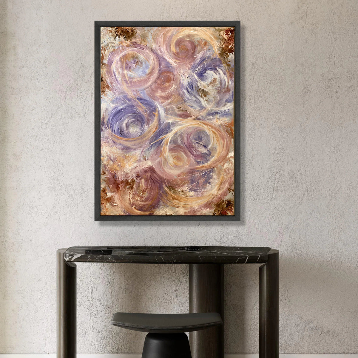 Whirling Soft Hues Canvas Wall Art, Pastel Abstract Circles, Elegant Swirl Design, Modern Home Decoration, Ready to Hang Canvas Print Art
