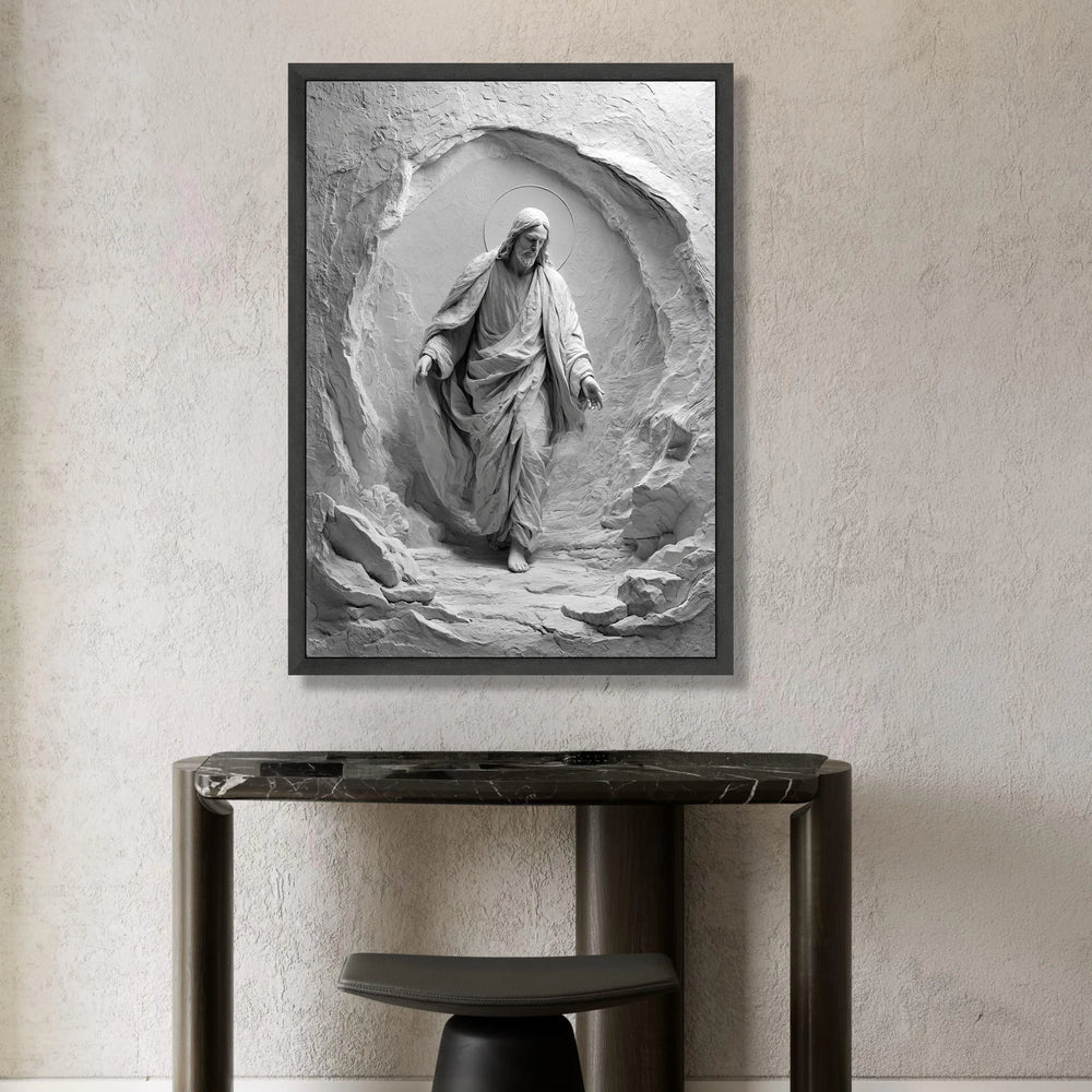 Jesus Christ Sculpture Art, Spiritual Canvas Wall Art, Divine Religious Decoration, Holy Figure Canvas, Inspirational Home Canvas Print Art