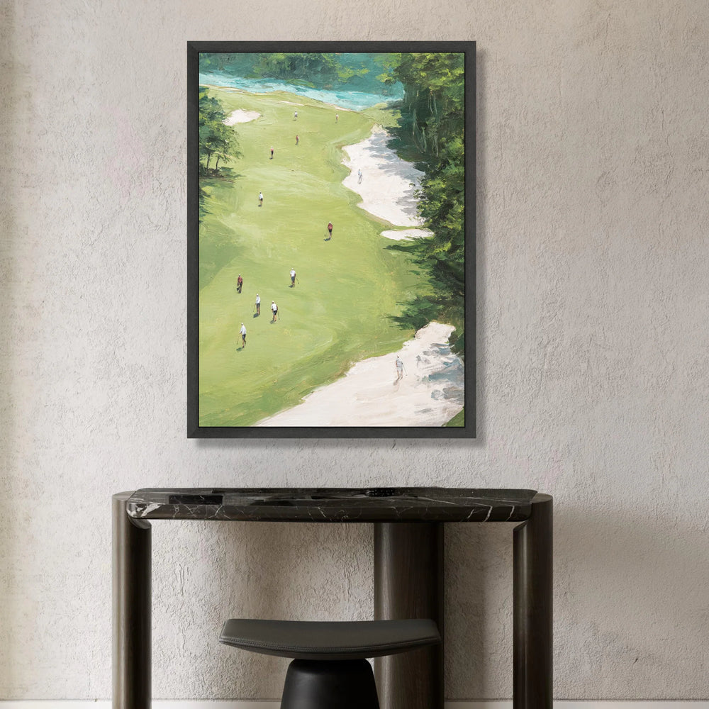 Golf Course Landscape Canvas Wall Art, Green Fairway Scene, Outdoor Sports Painting, Nature Recreation Canvas, Home Canvas Print Art