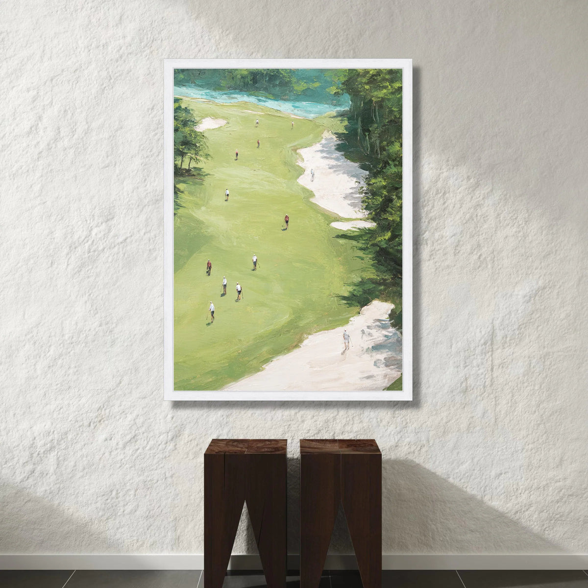 Golf Course Landscape Canvas Wall Art, Green Fairway Scene, Outdoor Sports Painting, Nature Recreation Canvas, Home Canvas Print Art