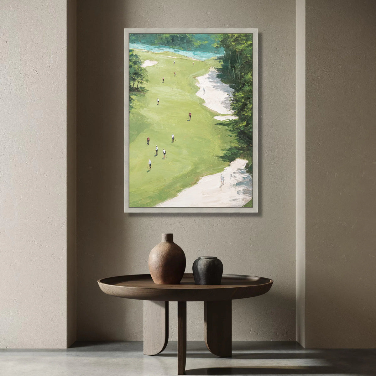 Golf Course Landscape Canvas Wall Art, Green Fairway Scene, Outdoor Sports Painting, Nature Recreation Canvas, Home Canvas Print Art