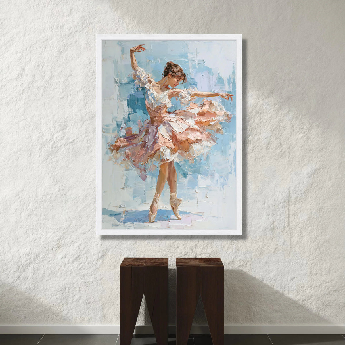 Elegant Ballet Dancer Painting, Graceful Dance Canvas Wall Art, Pink Tutu Ballet Art, Female Dancer Home Decor, Modern Canvas Print Art