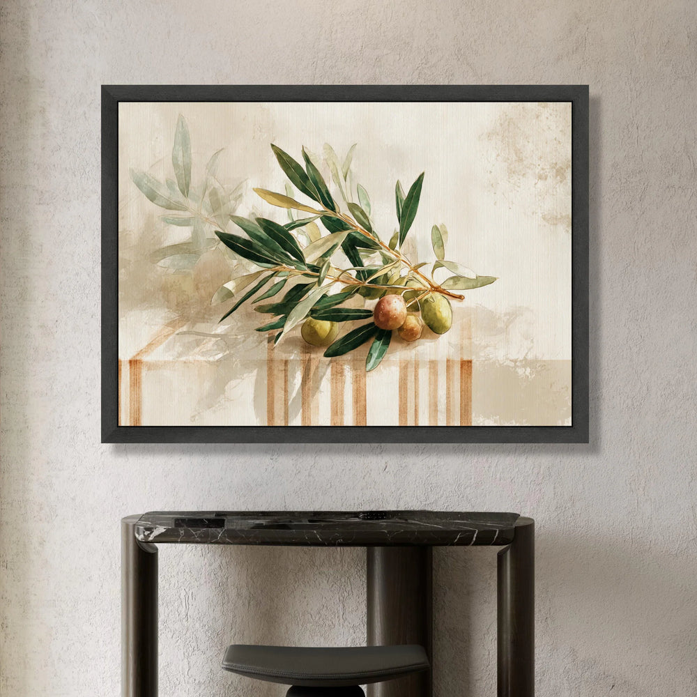 Olive Branch Canvas Wall Art, Botanical Print Canvas, Nature Home Decor, Rustic Kitchen Wall Decoration, Greenery Canvas Canvas Print Art