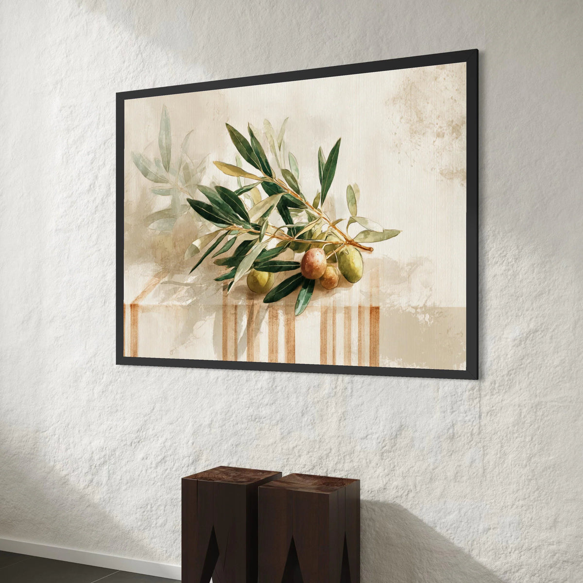 Olive Branch Canvas Wall Art, Botanical Print Canvas, Nature Home Decor, Rustic Kitchen Wall Decoration, Greenery Canvas Canvas Print Art
