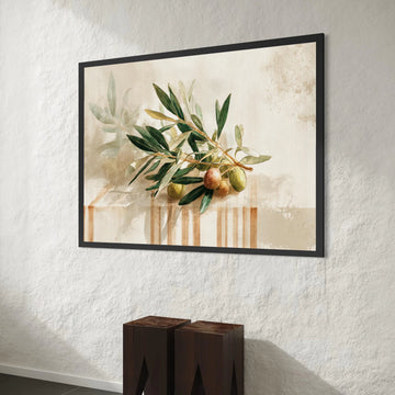 Olive Branch Canvas Wall Art, Botanical Print Canvas, Nature Home Decor, Rustic Kitchen Wall Decoration, Greenery Canvas Canvas Print Art