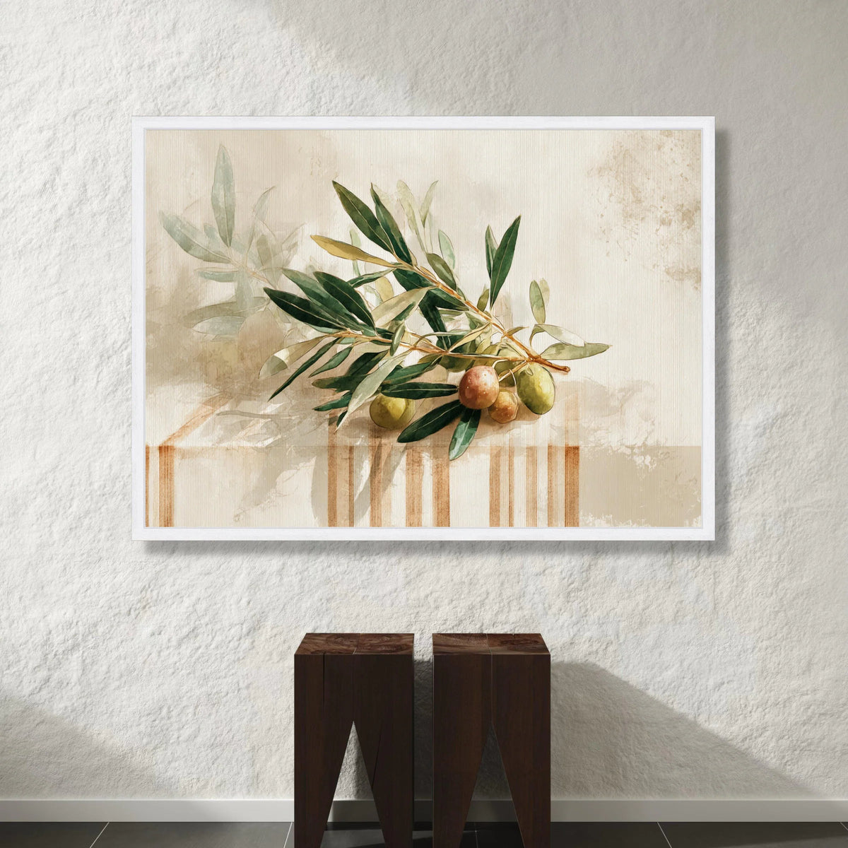Olive Branch Canvas Wall Art, Botanical Print Canvas, Nature Home Decor, Rustic Kitchen Wall Decoration, Greenery Canvas Canvas Print Art