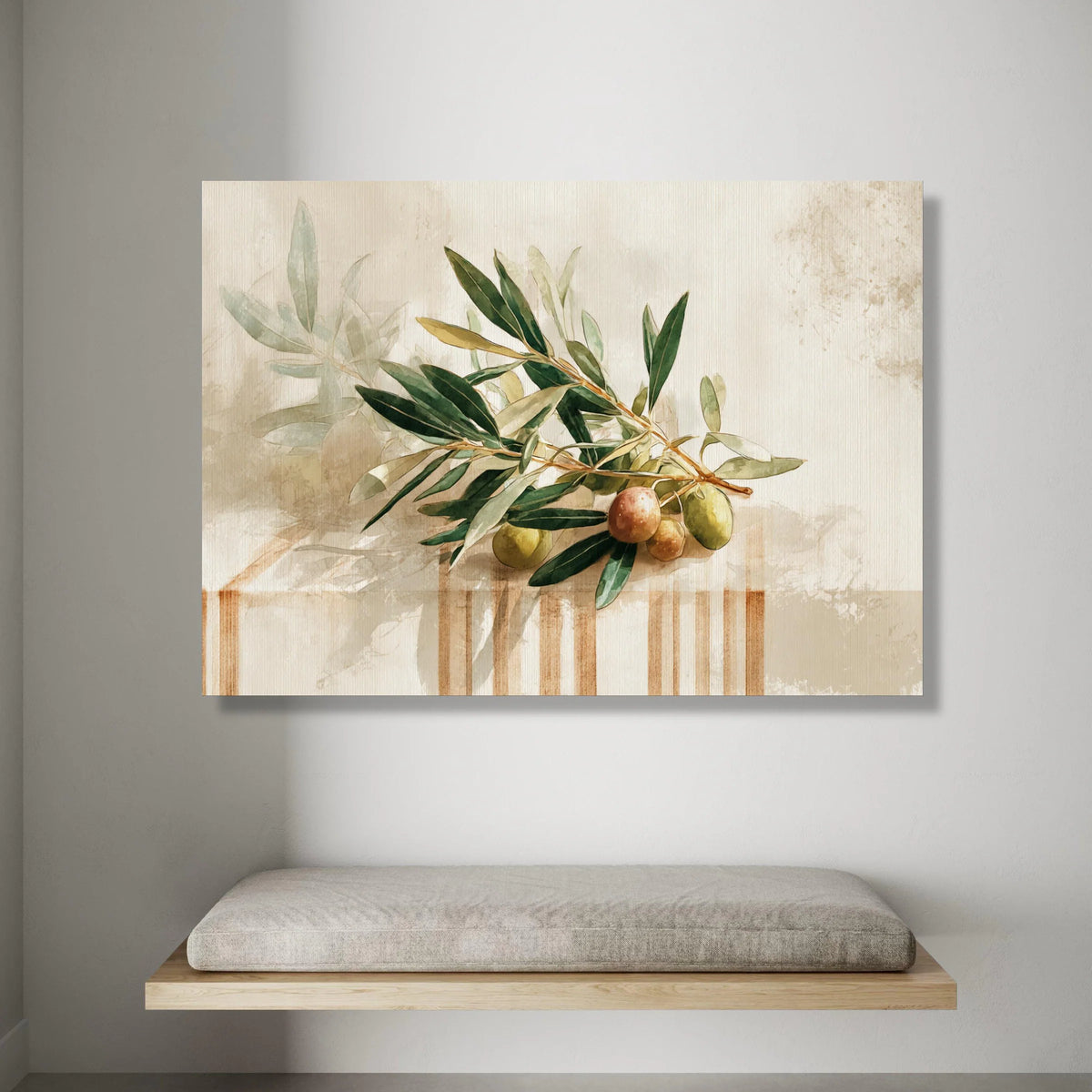 Olive Branch Canvas Wall Art, Botanical Print Canvas, Nature Home Decor, Rustic Kitchen Wall Decoration, Greenery Canvas Canvas Print Art
