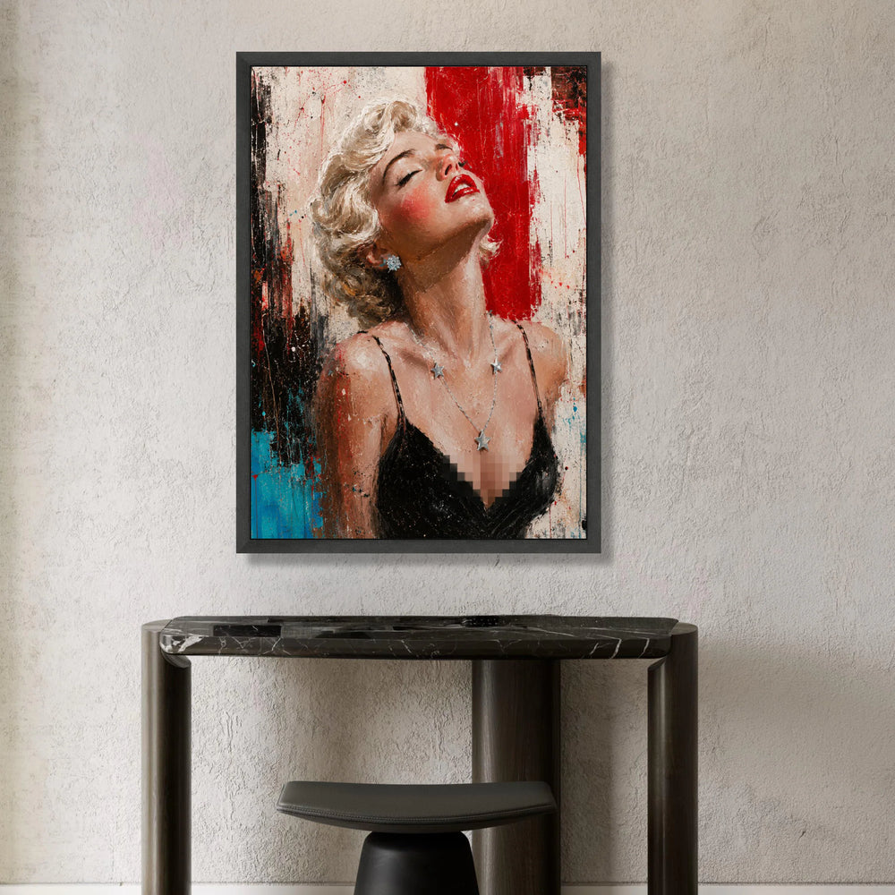 Glamorous Woman Portrait Canvas, Retro Style Wall Art, Fashion Illustration Canvas, Red Lipstick Artwork, Modern Home Canvas Print Art