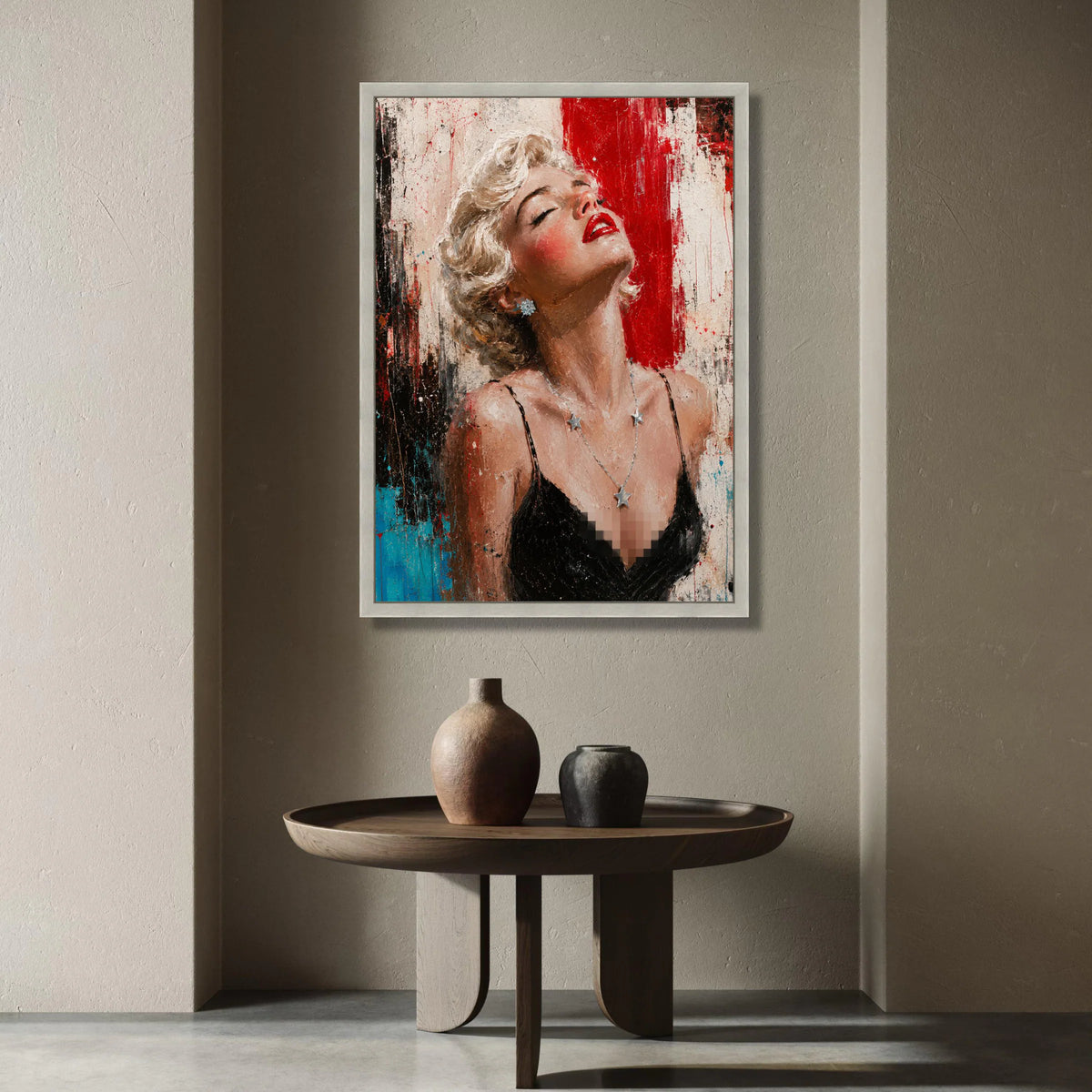 Glamorous Woman Portrait Canvas, Retro Style Wall Art, Fashion Illustration Canvas, Red Lipstick Artwork, Modern Home Canvas Print Art