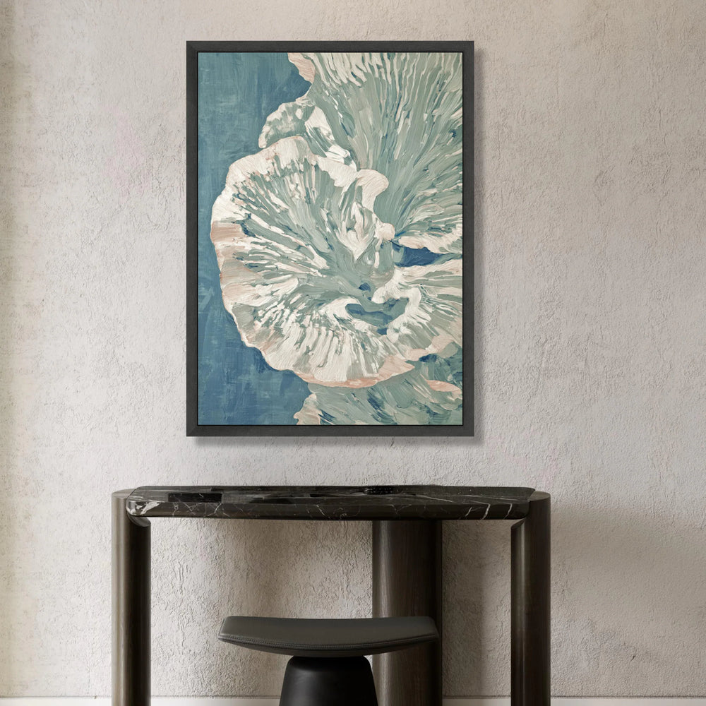Elegant Pale Blue Floral Canvas, Abstract Flower Wall Art, Soft Pastel Botanical Canvas, Modern Home Decoration, Ready to Canvas Print Art