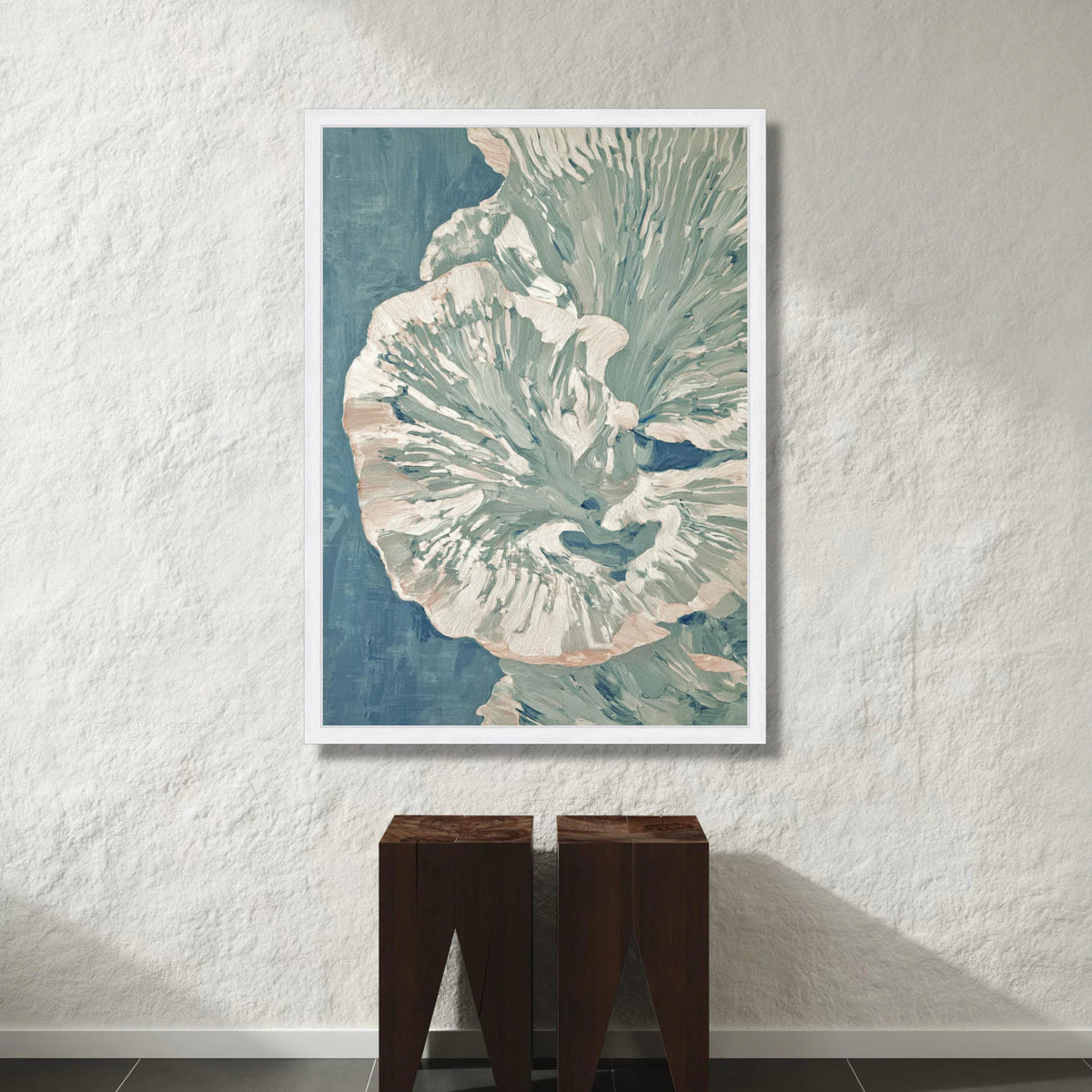 Elegant Pale Blue Floral Canvas, Abstract Flower Wall Art, Soft Pastel Botanical Canvas, Modern Home Decoration, Ready to Canvas Print Art