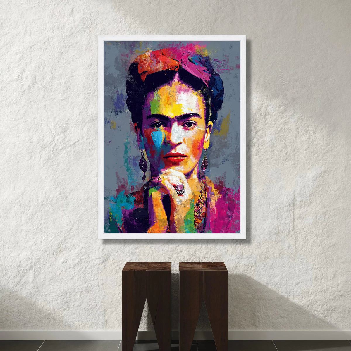 Vibrant Female Portrait Canvas, Colorful Wall Art, Abstract Face Painting, Bold Home Decoration, Statement Canvas Print Canvas Print Art