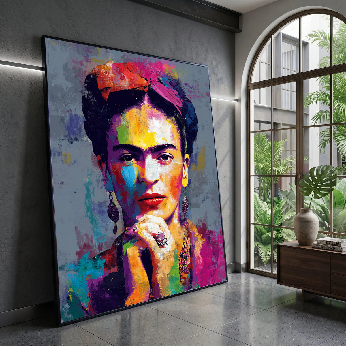 Vibrant Female Portrait Canvas, Colorful Wall Art, Abstract Face Painting, Bold Home Decoration, Statement Canvas Print Canvas Print Art