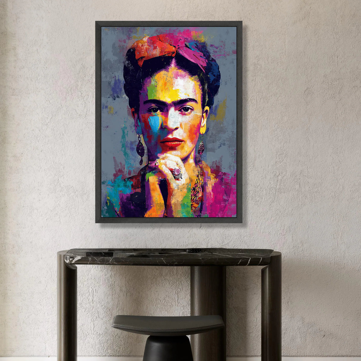 Vibrant Female Portrait Canvas, Colorful Wall Art, Abstract Face Painting, Bold Home Decoration, Statement Canvas Print Canvas Print Art