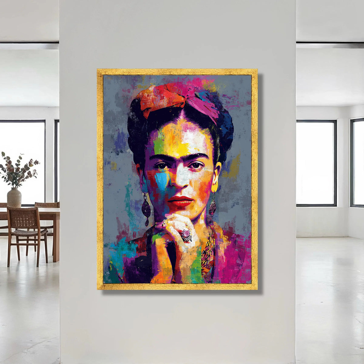 Vibrant Female Portrait Canvas, Colorful Wall Art, Abstract Face Painting, Bold Home Decoration, Statement Canvas Print Canvas Print Art