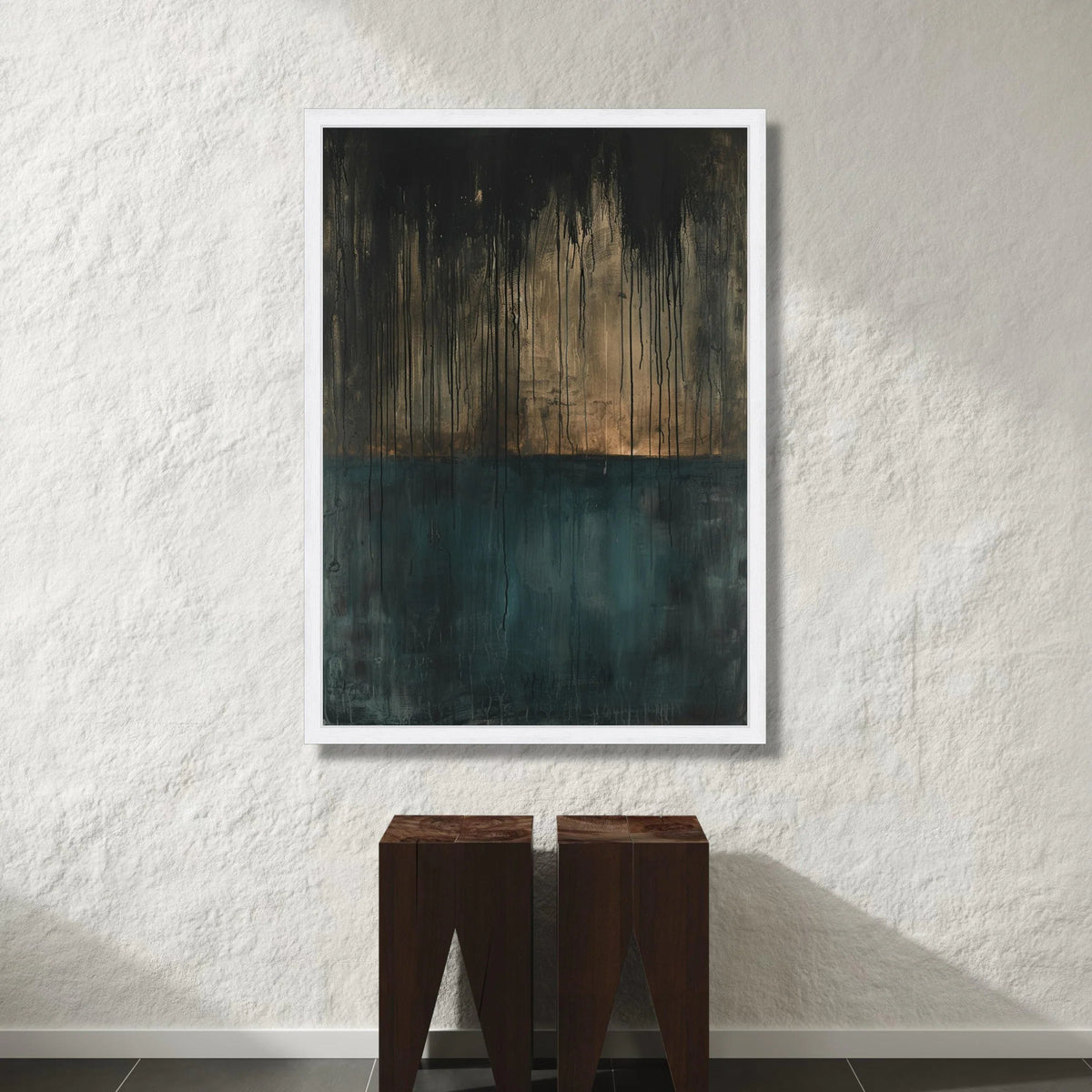 Moody Abstract Drip Canvas, Dark Gradient Wall Art, Modern Contemporary Canvas, Atmospheric Home Decor, Ready to Hang Canvas Print Art
