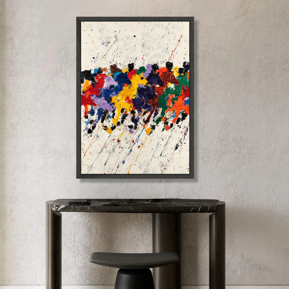 Vibrant Horse Race Canvas Wall Art, Colorful Equestrian Abstract Painting, Dynamic Sports Canvas, Modern Home Decoration Canvas Print Art