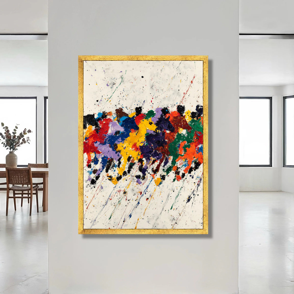 Vibrant Horse Race Canvas Wall Art, Colorful Equestrian Abstract Painting, Dynamic Sports Canvas, Modern Home Decoration Canvas Print Art