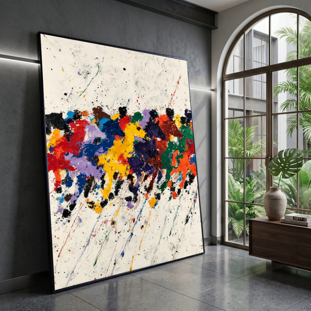 Vibrant Horse Race Canvas Wall Art, Colorful Equestrian Abstract Painting, Dynamic Sports Canvas, Modern Home Decoration Canvas Print Art