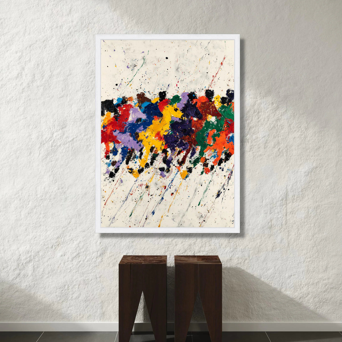 Vibrant Horse Race Canvas Wall Art, Colorful Equestrian Abstract Painting, Dynamic Sports Canvas, Modern Home Decoration Canvas Print Art