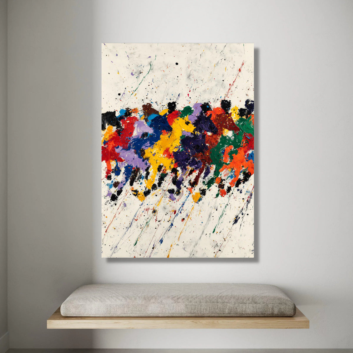 Vibrant Horse Race Canvas Wall Art, Colorful Equestrian Abstract Painting, Dynamic Sports Canvas, Modern Home Decoration Canvas Print Art