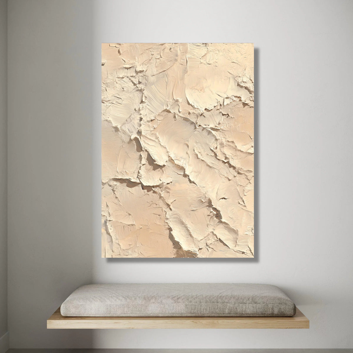 Neutral Beige Abstract Canvas, Modern Minimalist Wall Art, Soft Earth Tone Canvas, Contemporary Home Decoration, Ready to Canvas Print Art